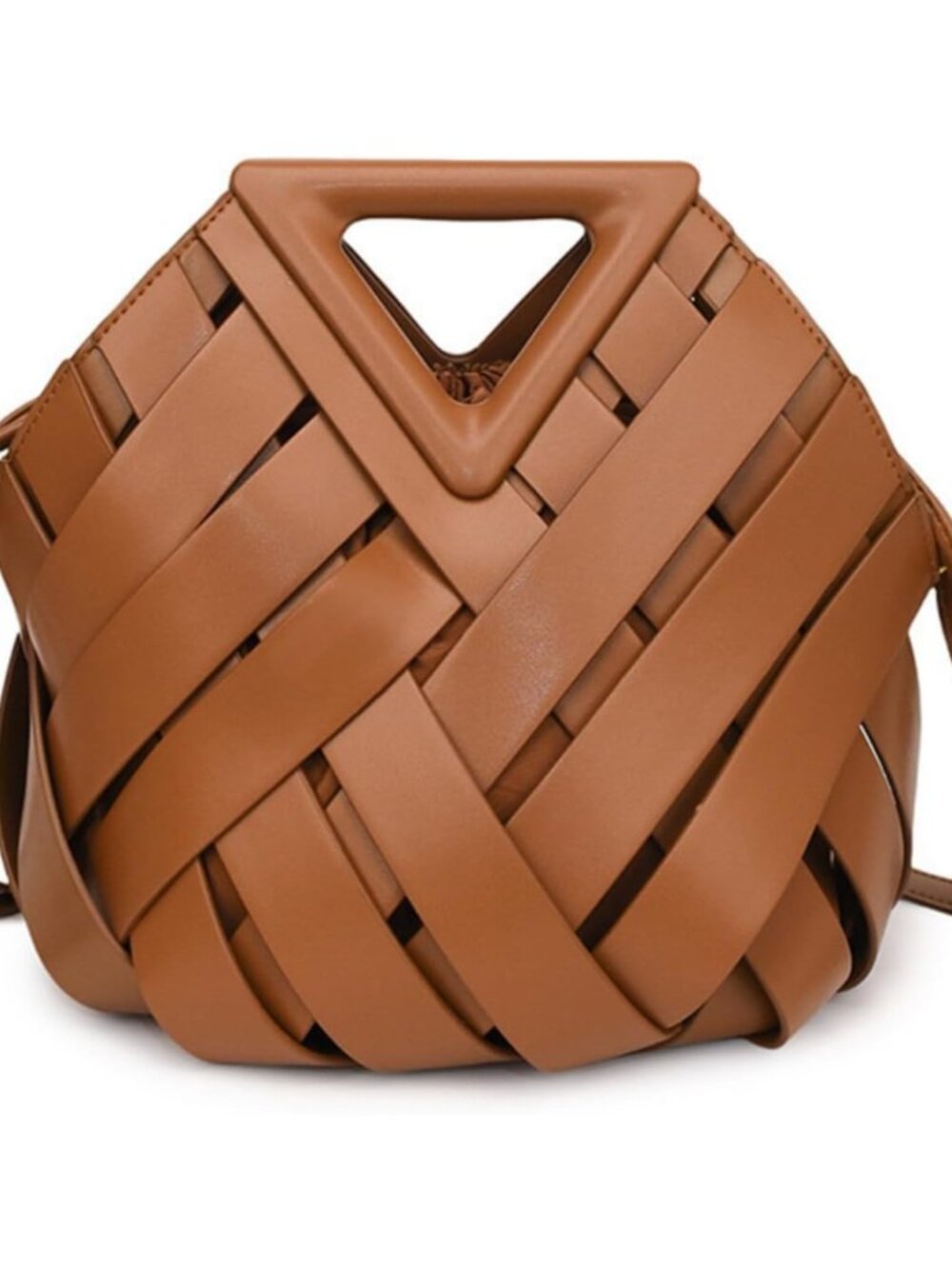 Woven Bucket Crossbody Bags for Women, Top-handle Retro Leather Adjustable Hobo